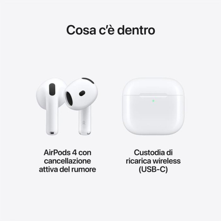 Airpods 4 ANC con cancellazione attiva del rumore Bianco