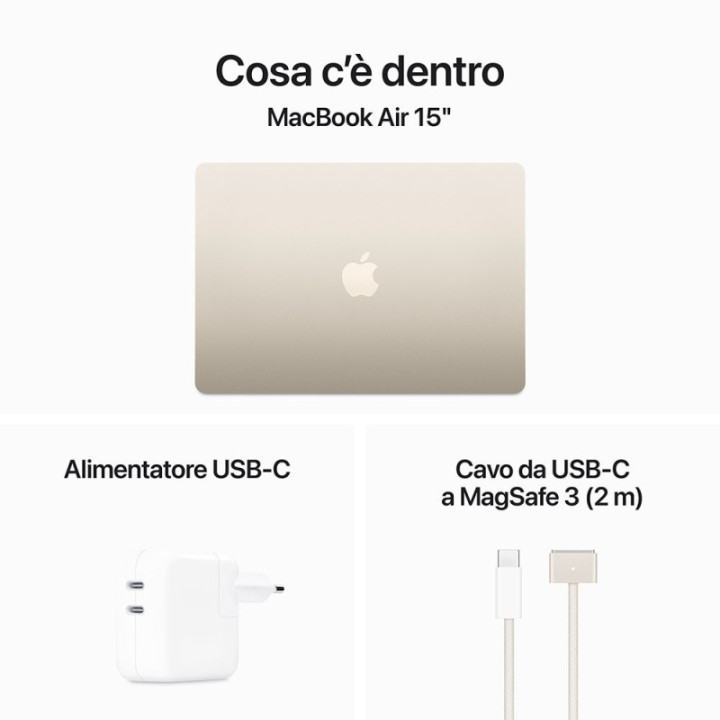 Apple MacBook Air 2024 15" M3 8C/10G 8GB Ram 256GB Galassia MRYR3T/A