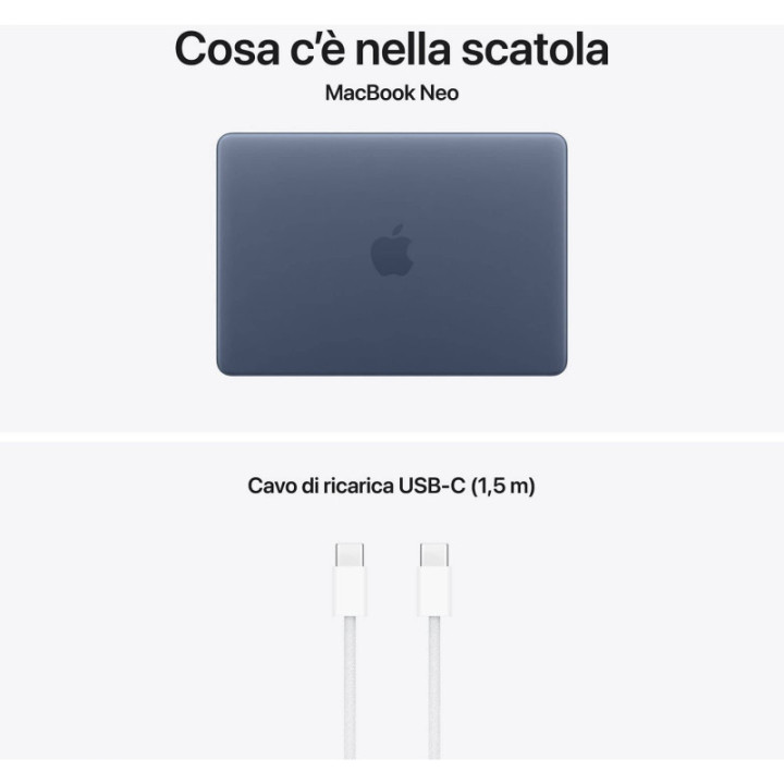 Apple MacBook Neo 2026 13" A18 Pro 8GB Ram 256GB Blu Indago MHFF4T/A