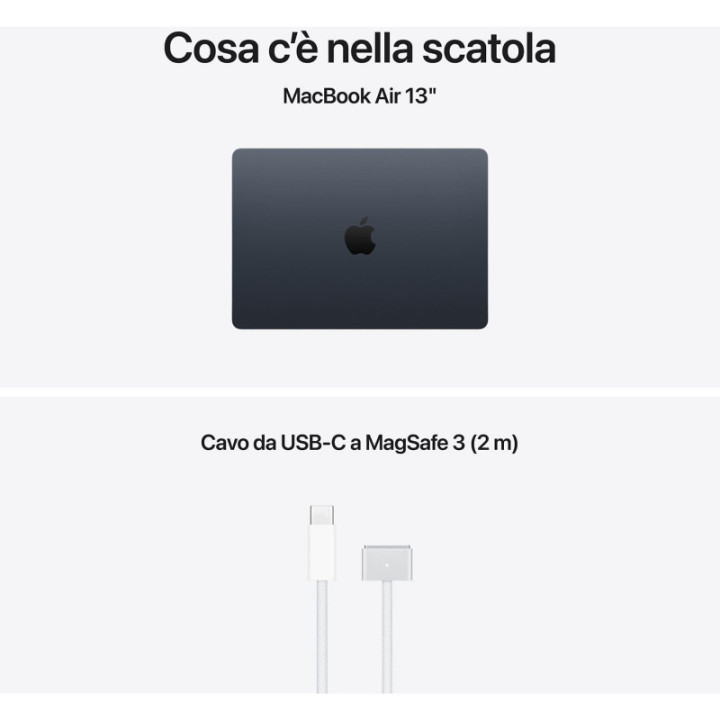 Apple MacBook Air 2026 13" 512GB M5 10C/8G 16GB Nero MDHE4T/A