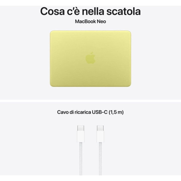 Apple MacBook Neo 2026 13" A18 Pro 8GB Ram 512GB Giallo MHFE4T/A