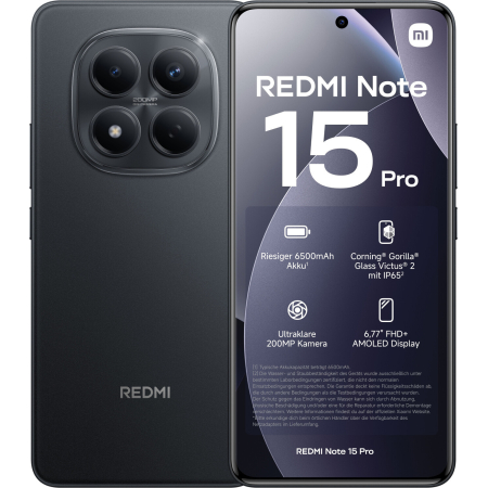 Xiaomi Redmi Note 15 Pro 5G 512GB Nero Dual Sim 12GB Europa