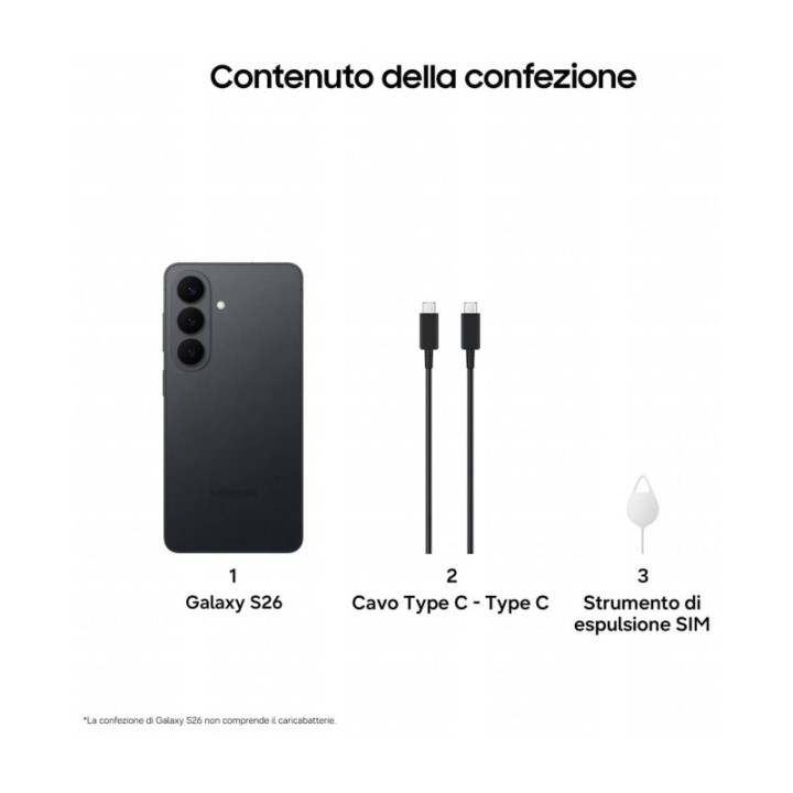 Samsung Galaxy S26 256GB Nero 5G Dual Sim 12GB Europa